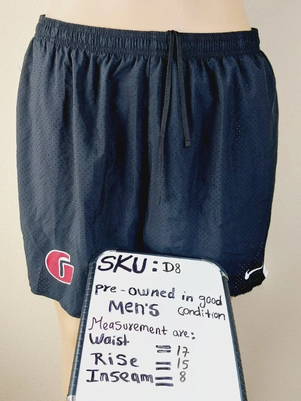 Nike Men's Black Dri-FIT Drawstring Mesh Running Basketball Shorts Size XXL - Picture 10 of 10